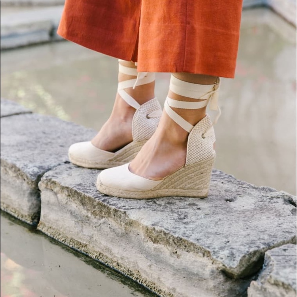 Soludos Wedge lace up espadrille sandal
